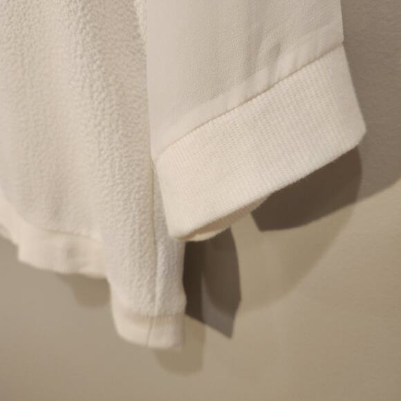 Vertigo Sheer Sleeve Cream Raglan Style 3/4 Sleeve Shirt - Size S - Picture 5 of 8